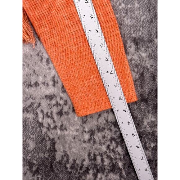 Raquel Allegra Sweater 2 / Large Womens Orange Cashmere Blend Pullover Fringe - Picture 5 of 8